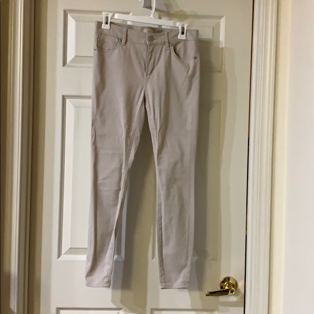 Loft tan suede pants size 4 petite